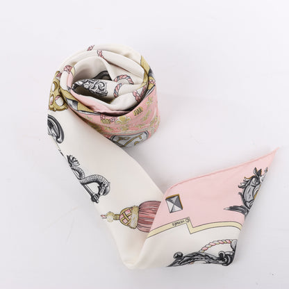 Hermès Carré 90 "LES CLES" 100% Silk Scarf in Pink