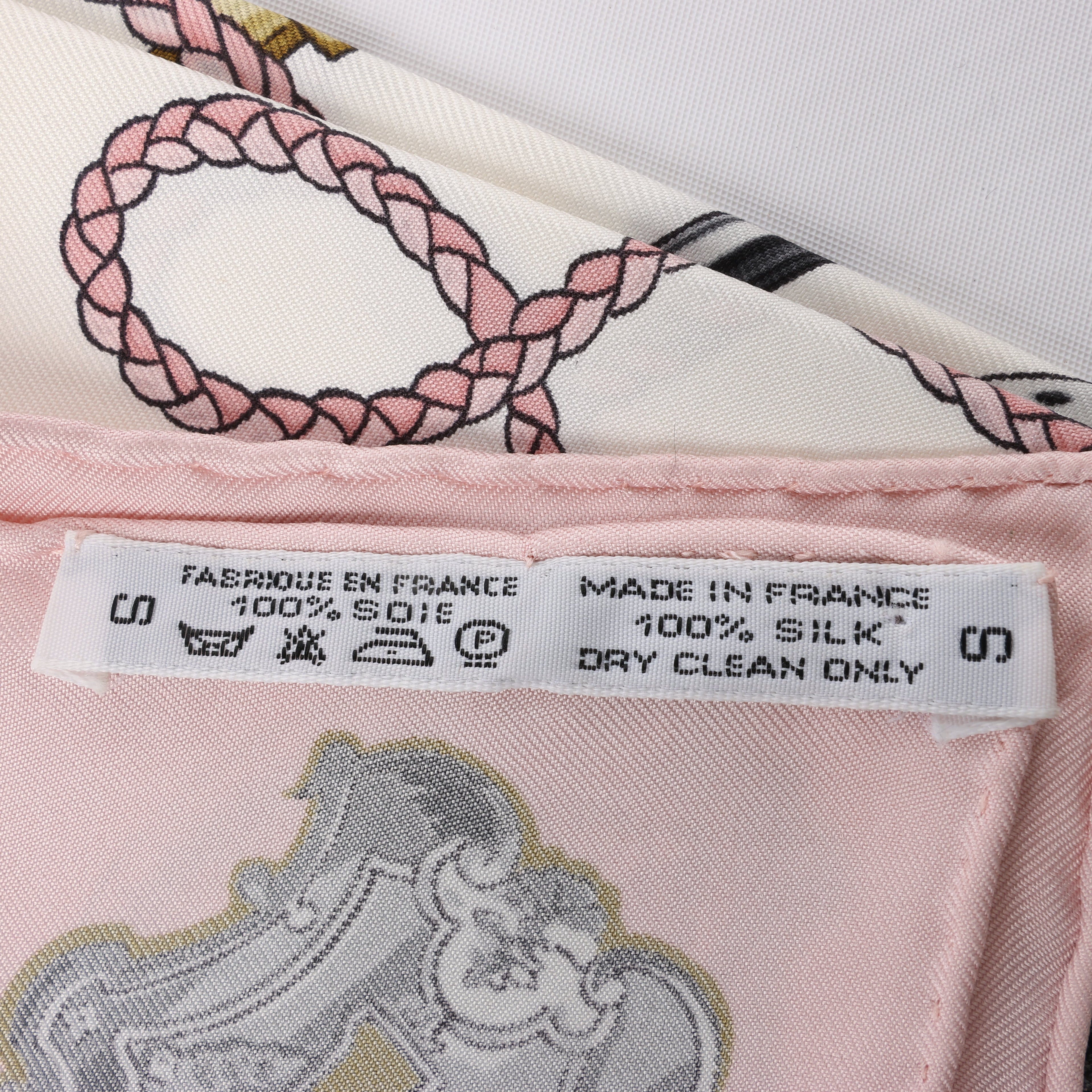 Hermès Carré 90 "LES CLES" 100% Silk Scarf in Pink
