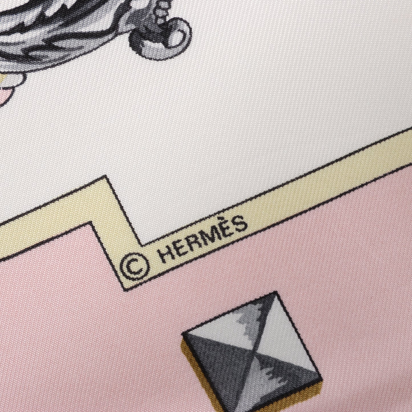 Hermès Carré 90 "LES CLES" 100% Silk Scarf in Pink