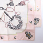 Hermès Carré 90 "LES CLES" Silk Scarf in Pink