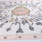 Hermès Carré 90 "LES CLES" Silk Scarf in Pink