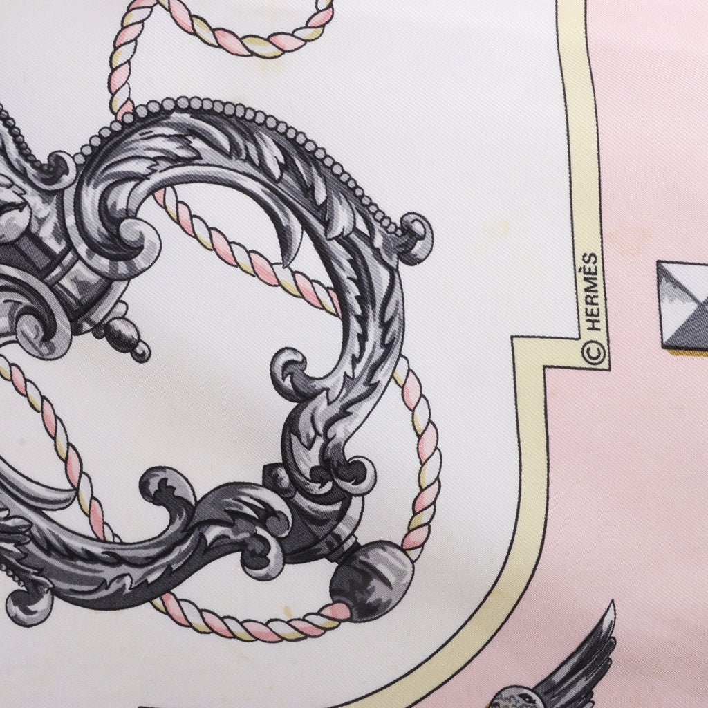 Hermès Carré 90 "LES CLES" Silk Scarf in Pink