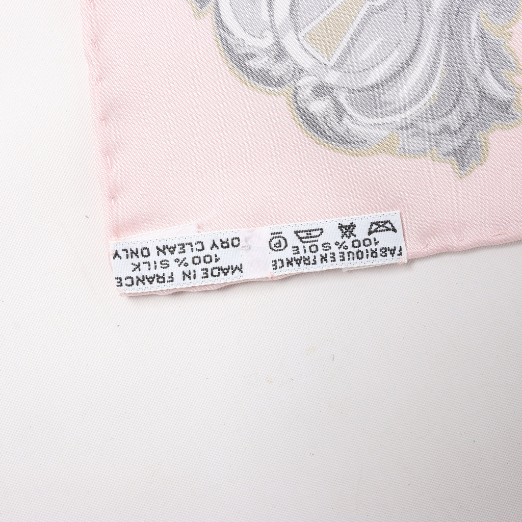 Hermès Carré 90 "LES CLES" Silk handkerchief in Pink