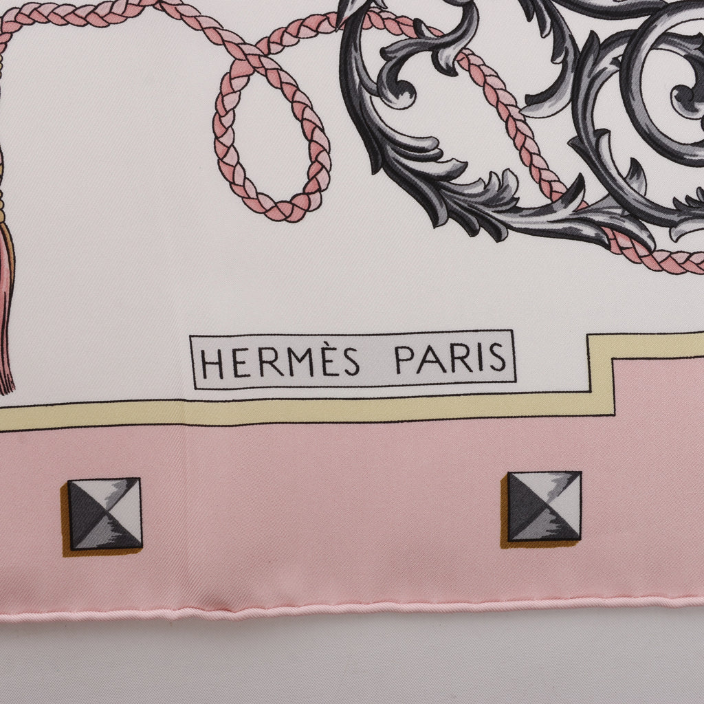 Hermès Carré 90 "LES CLES" Silk handkerchief in Pink