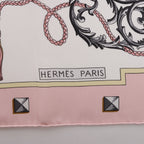 Hermès Carré 90 "LES CLES" Silk handkerchief in Pink