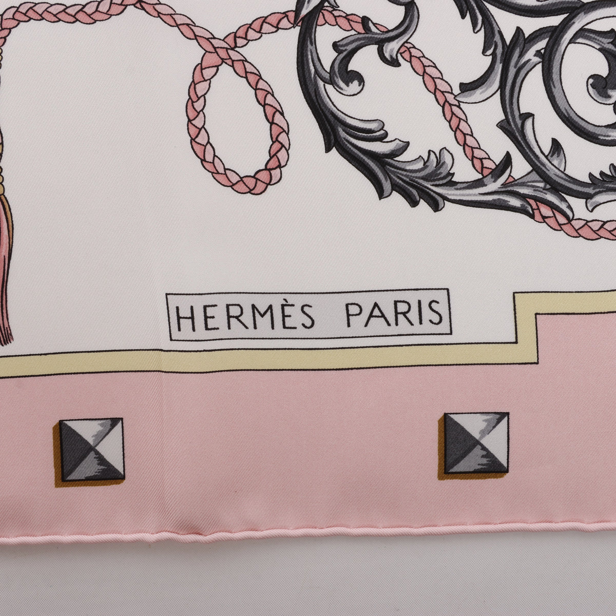 Hermès Carré 90 "LES CLES" Silk handkerchief in Pink