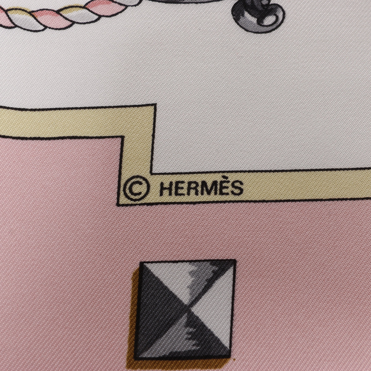Hermès Carré 90 "LES CLES" Silk handkerchief in Pink