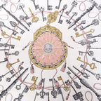 Hermès Carré 90 "LES CLES" Silk handkerchief in Pink