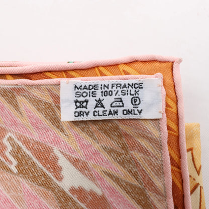 Hermès Carré 90 "LES DANSES DES INDIENS" Silk handkerchief in Pink