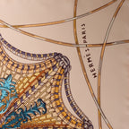 Hermès Carré 90 "LES DOMES CELESTES" Silk handkerchief in Brown