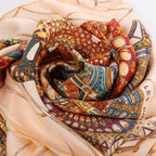 Hermès Carré 90 "LES DOMES CELESTES" Silk handkerchief in Brown