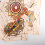 Hermès Carré 90 "LES DOMES CELESTES" Silk handkerchief in Brown