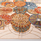 Hermès Carré 90 "LES DOMES CELESTES" Silk handkerchief in Brown