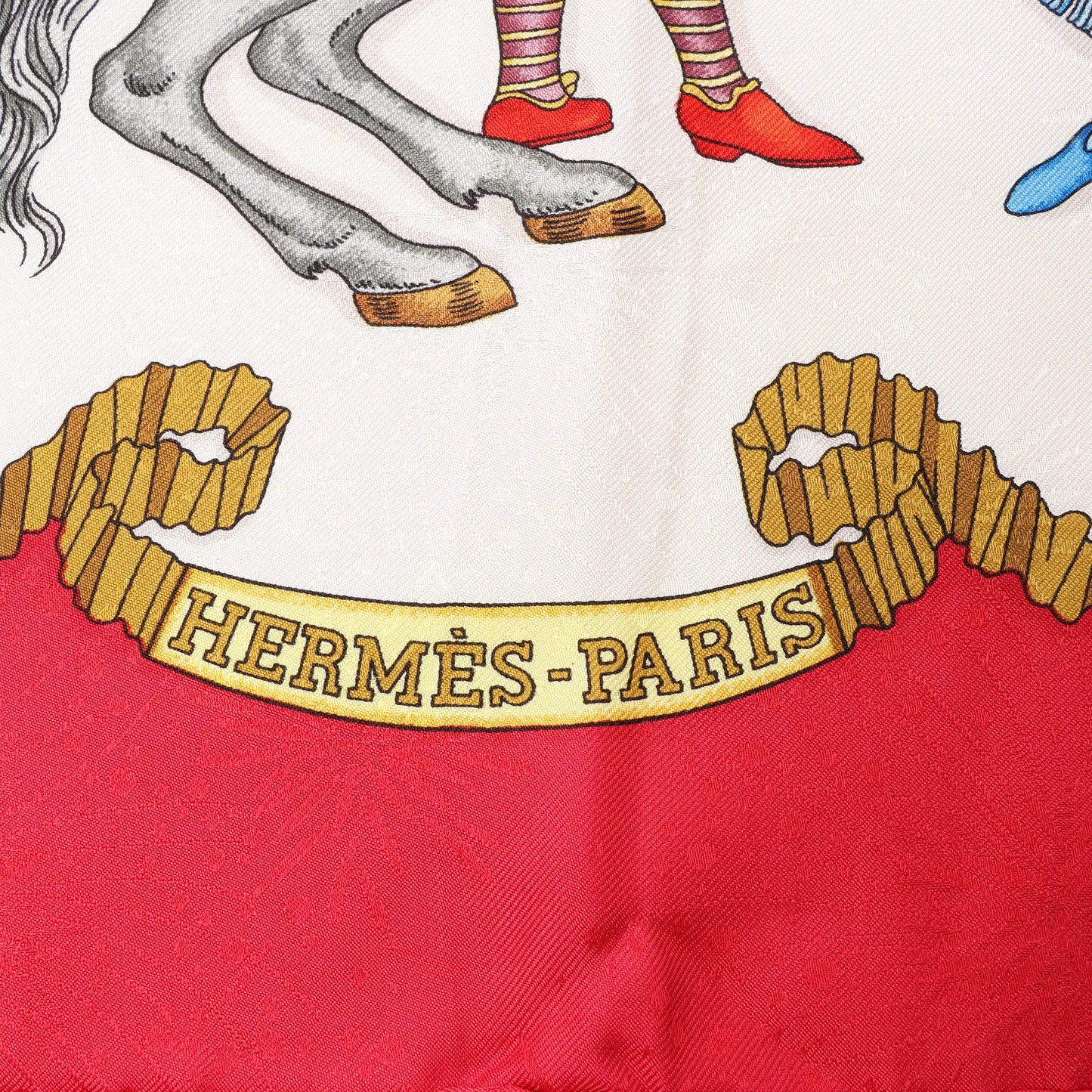 Hermès Carré 90 "LES FETES DU ROI SOLEIL" Silk handkerchief in Red