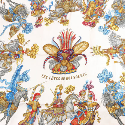 Hermès Carré 90 "LES FETES DU ROI SOLEIL" Silk handkerchief in Red