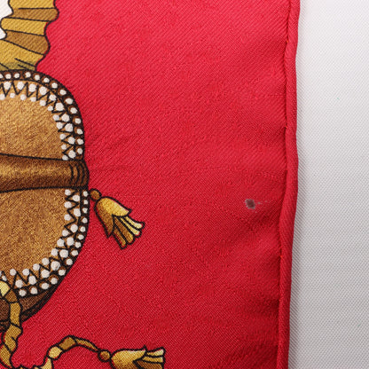 Hermès Carré 90 "LES FETES DU ROI SOLEIL" Silk handkerchief in Red