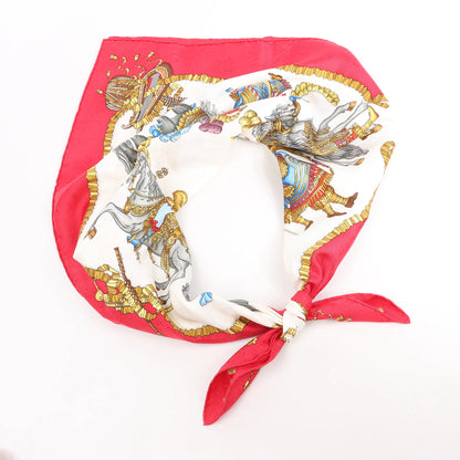 Hermès Carré 90 "LES FETES DU ROI SOLEIL" Silk handkerchief in Red