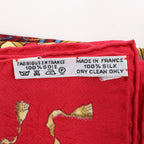 Hermès Carré 90 "LES FETES DU ROI SOLEIL" Silk handkerchief in Red