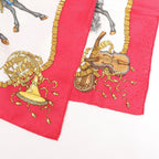 Hermès Carré 90 "LES FETES DU ROI SOLEIL" Silk handkerchief in Red