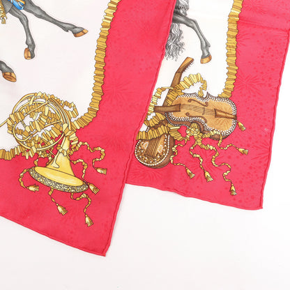 Hermès Carré 90 "LES FETES DU ROI SOLEIL" Silk handkerchief in Red