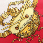 Hermès Carré 90 "LES FETES DU ROI SOLEIL" Silk handkerchief in Red