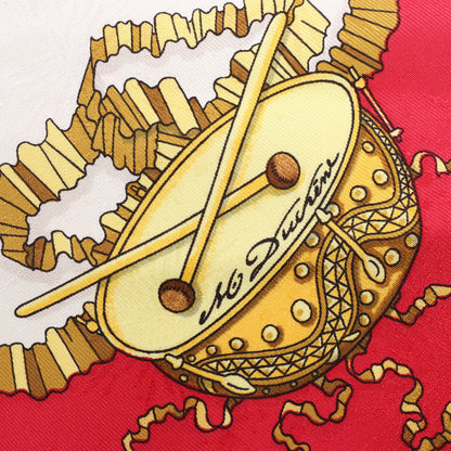 Hermès Carré 90 "LES FETES DU ROI SOLEIL" Silk handkerchief in Red