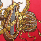 Hermès Carré 90 "LES FETES DU ROI SOLEIL" Silk handkerchief in Red