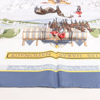 Hermès Carré 90 "LES HARAS NATIONAUX" Silk handkerchief in Blue