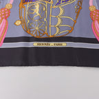 Hermès Carré 90 "LES MUSEROLLES" Silk handkerchief in Gray