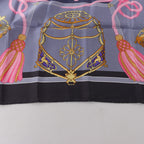 Hermès Carré 90 "LES MUSEROLLES" Silk handkerchief in Gray