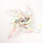 Hermes Carré 90 "LES PONEYS DE POLO" Silk handkerchief in Pink