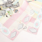 Hermes Carré 90 "LES PONEYS DE POLO" Silk handkerchief in Pink