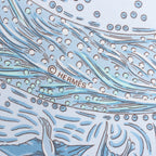 Hermès Carré 90 "LES RIVIERES DE BABEL" Silk handkerchief in Blue