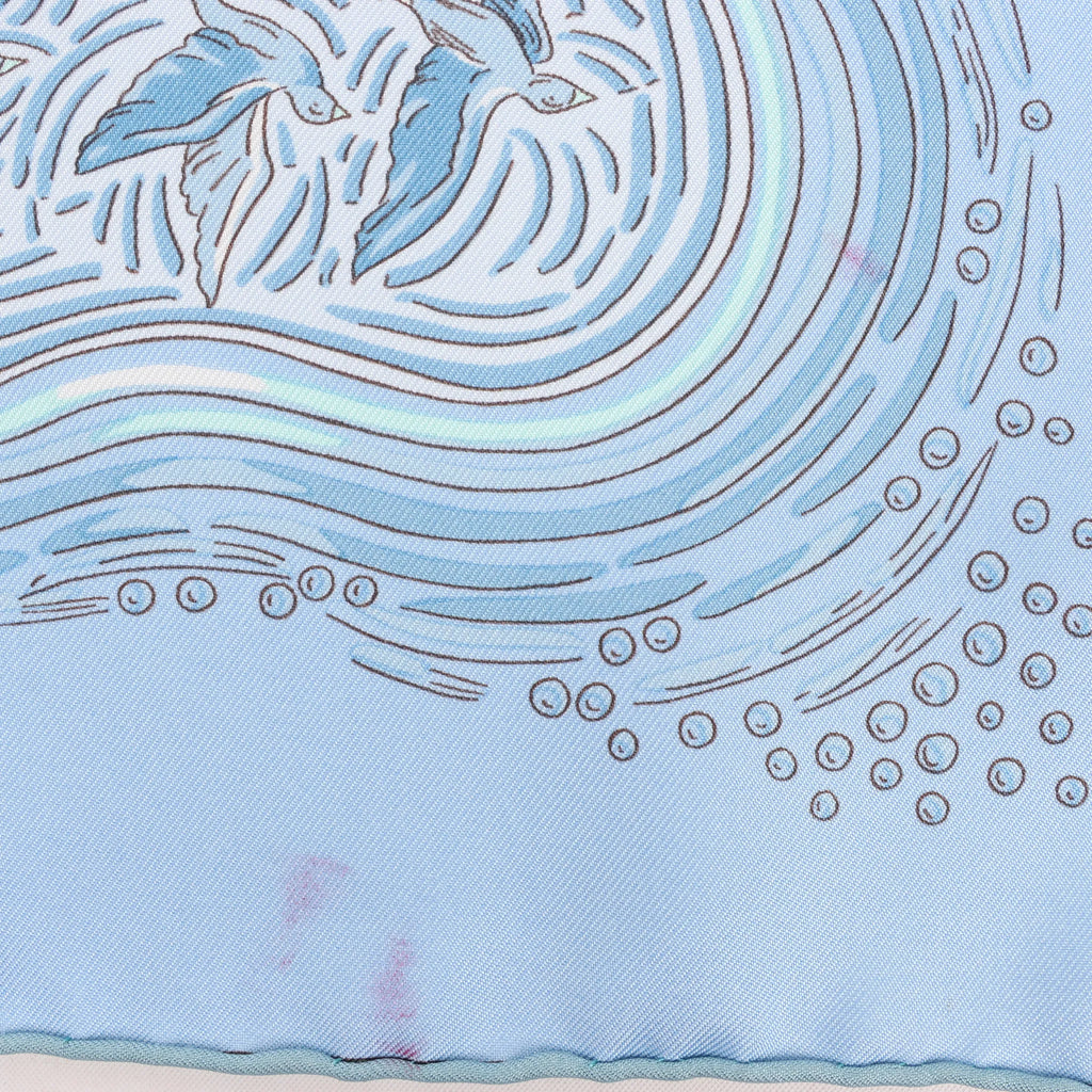 Hermès Carré 90 "LES RIVIERES DE BABEL" Silk handkerchief in Blue