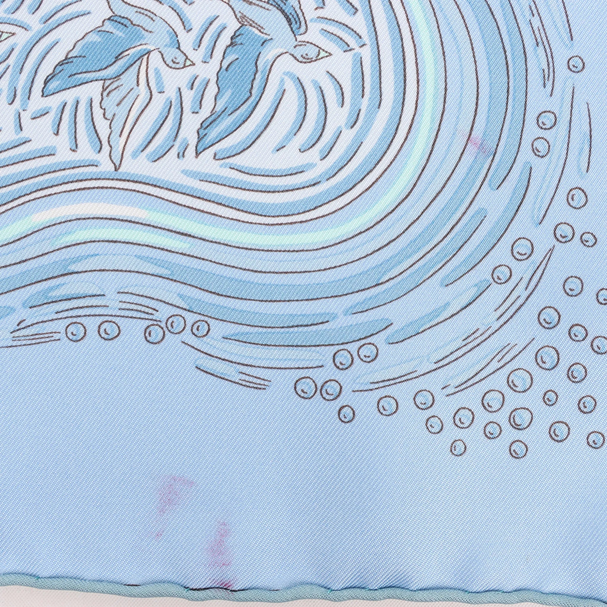 Hermès Carré 90 "LES RIVIERES DE BABEL" Silk handkerchief in Blue