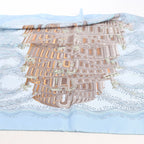 Hermès Carré 90 "LES RIVIERES DE BABEL" Silk handkerchief in Blue