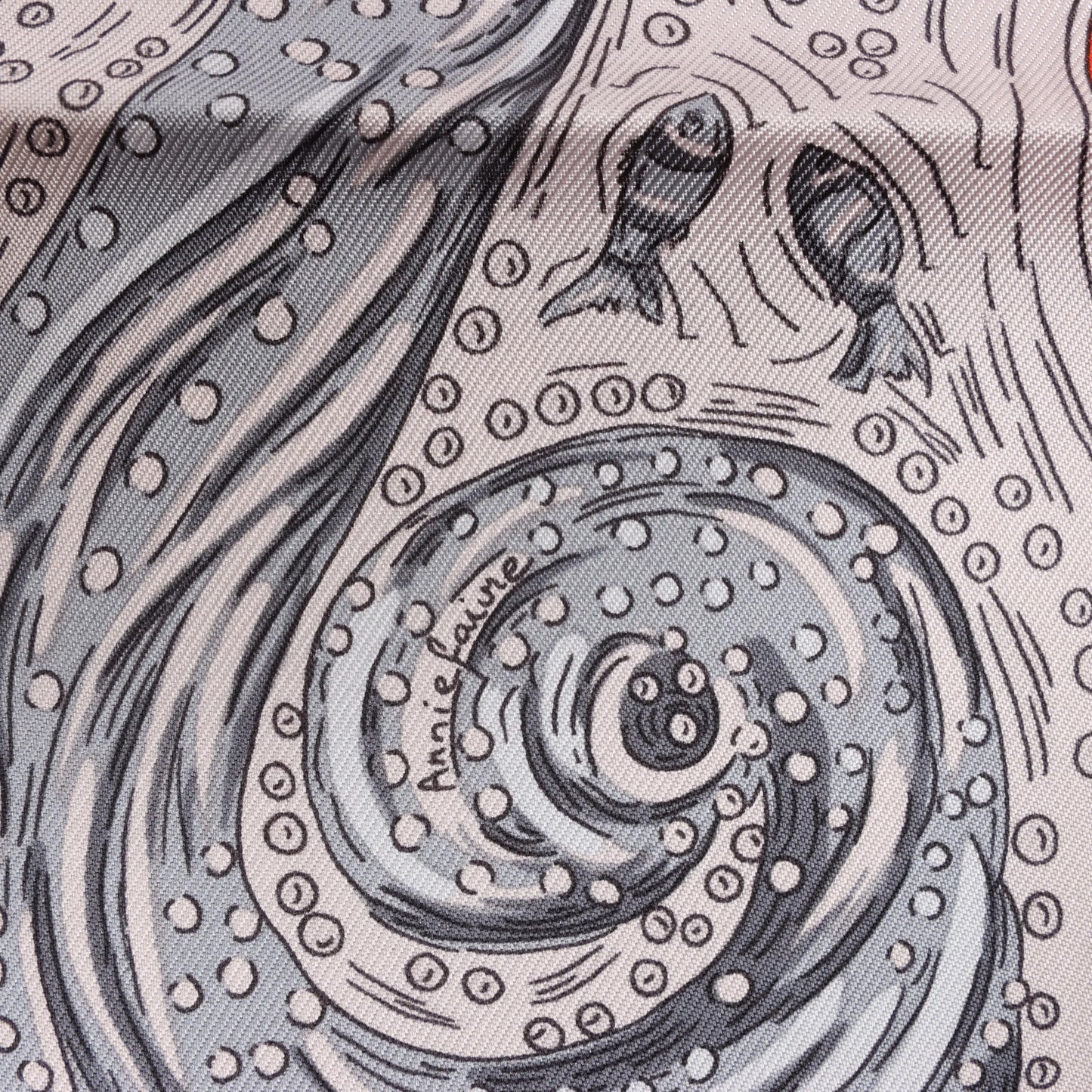 Hermès Carré 90 „LES RIVIERES DE BABEL“ Seidentaschentuch in Orange