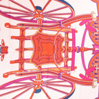 Hermès Carré 90 "LES ROUES DE PHAETON" Silk handkerchief in Orange