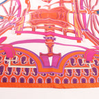 Hermès Carré 90 "LES ROUES DE PHAETON" Silk handkerchief in Orange