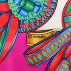 Hermès Carré 90 "LES RUBANS DU CHEVAL" Silk handkerchief in Pink
