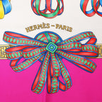 Hermès Carré 90 "LES RUBANS DU CHEVAL" Silk handkerchief in Pink