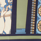 Hermès Carré 90 "LES SECRETS DE MINOS" Silk handkerchief in Navy Blue