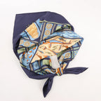Hermès Carré 90 "LES SECRETS DE MINOS" Silk handkerchief in Navy Blue