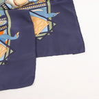 Hermès Carré 90 "LES SECRETS DE MINOS" Silk handkerchief in Navy Blue