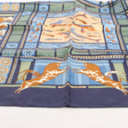 Hermès Carré 90 "LES SECRETS DE MINOS" Silk handkerchief in Navy Blue