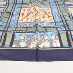 Hermès Carré 90 "LES SECRETS DE MINOS" Silk handkerchief in Navy Blue