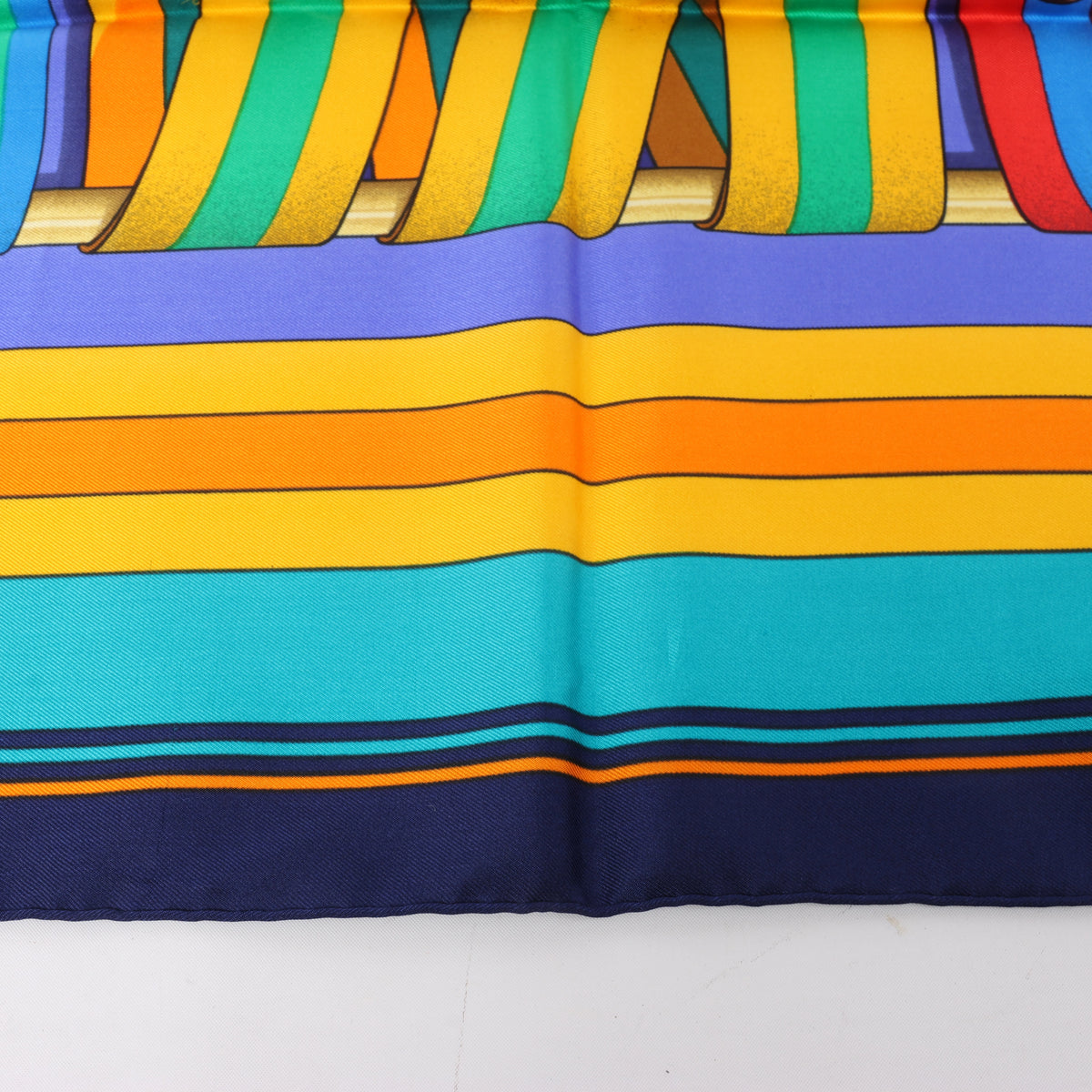 Hermès Carré 90 "LES Sangles" Silk handkerchief in Blue