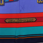 Hermès Carré 90 "LES Sangles" Silk handkerchief in Blue