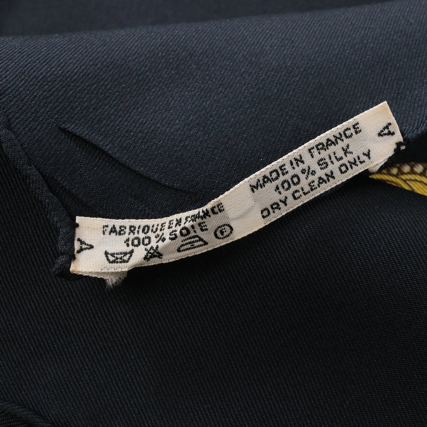 Hermès Carré 90 "LES TAMBOURS" Silk handkerchief in Black