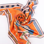 Hermès Carré 90 "LETTRES EQUESTRES" 100% Silk Scarf in Orange